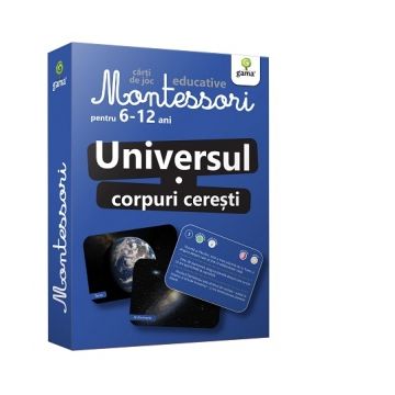 Universul - Corpuri ceresti. Carti de joc educative Montessori 6-12 ani